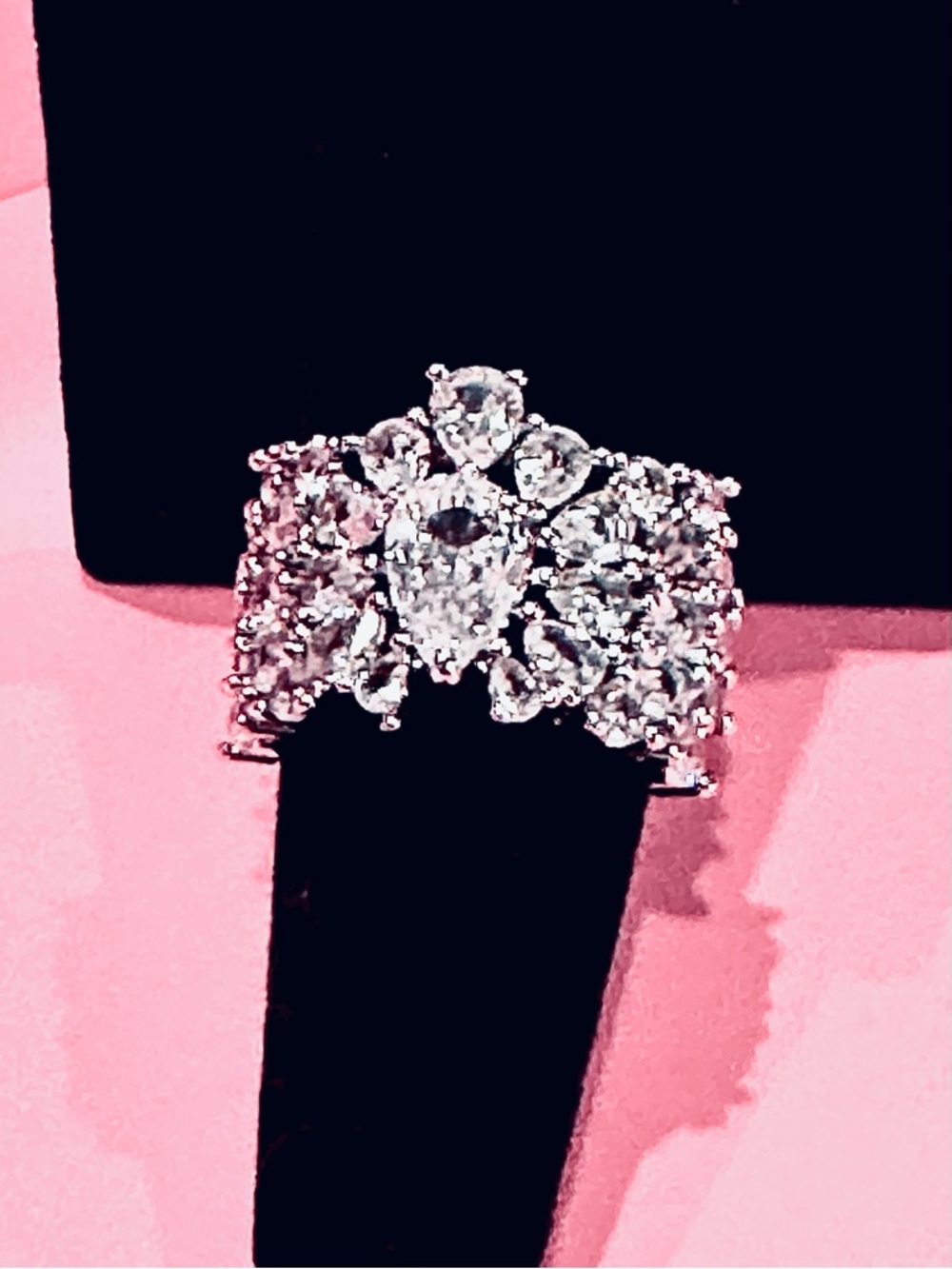 Silver CZ Tiara Ring